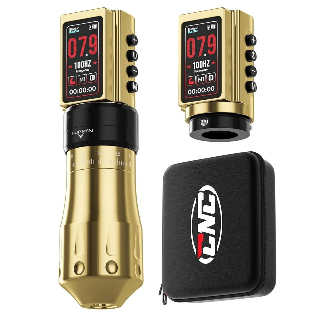 CNC E400 Wireless Tattoo Machine - Black Silk Ink