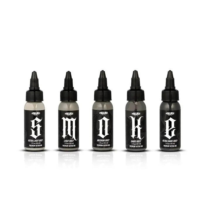 Dynamic Smoke Opaque Greys Set - 30ml bottles - Black Silk Ink