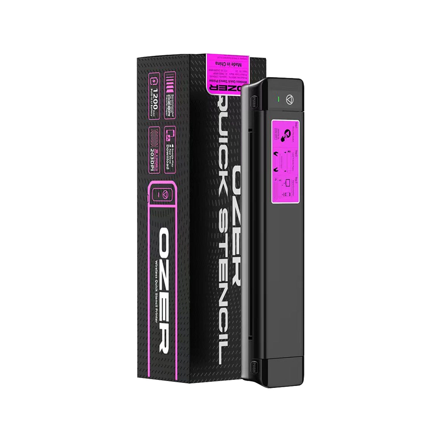 OZER Wireless Quick Stencil Printer - Black Silk Ink