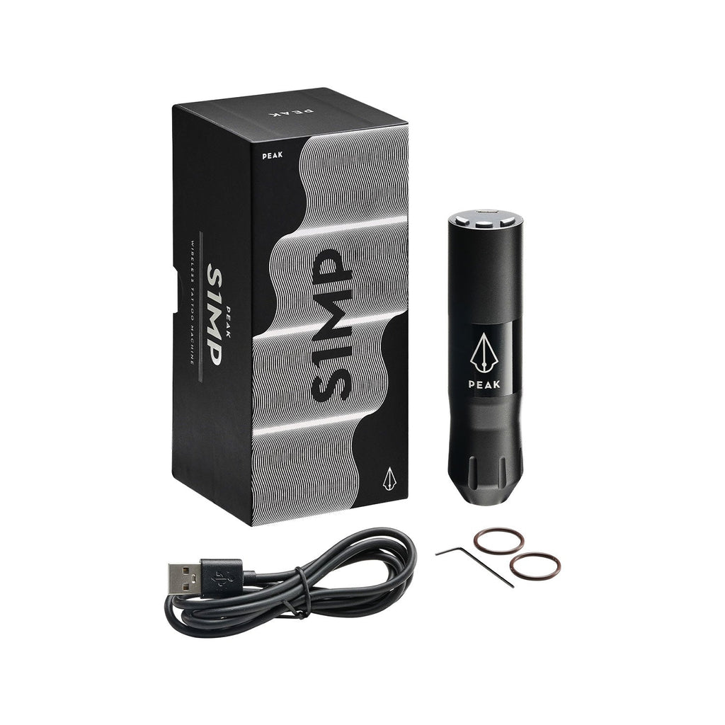 Peak S1MP - Wireless Tattoo Machine - Black - Black Silk Ink