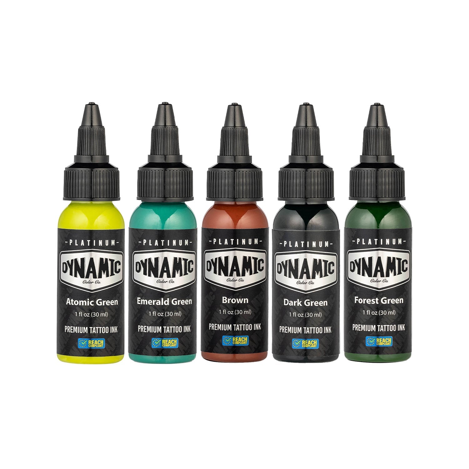 Platinum by Dynamic Tattoo Ink - Earth Set 5x 30 ml - Black Silk Ink