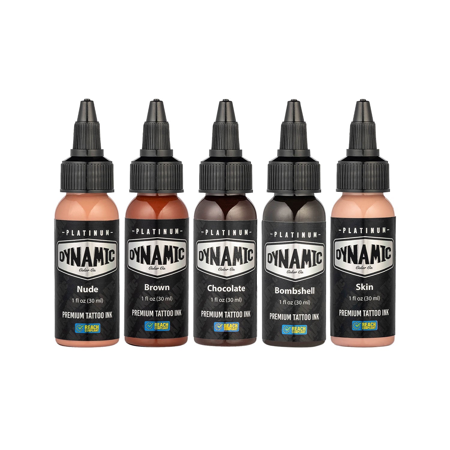 Platinum by Dynamic Tattoo Ink - Flesh Set 5x 30 ml - Black Silk Ink