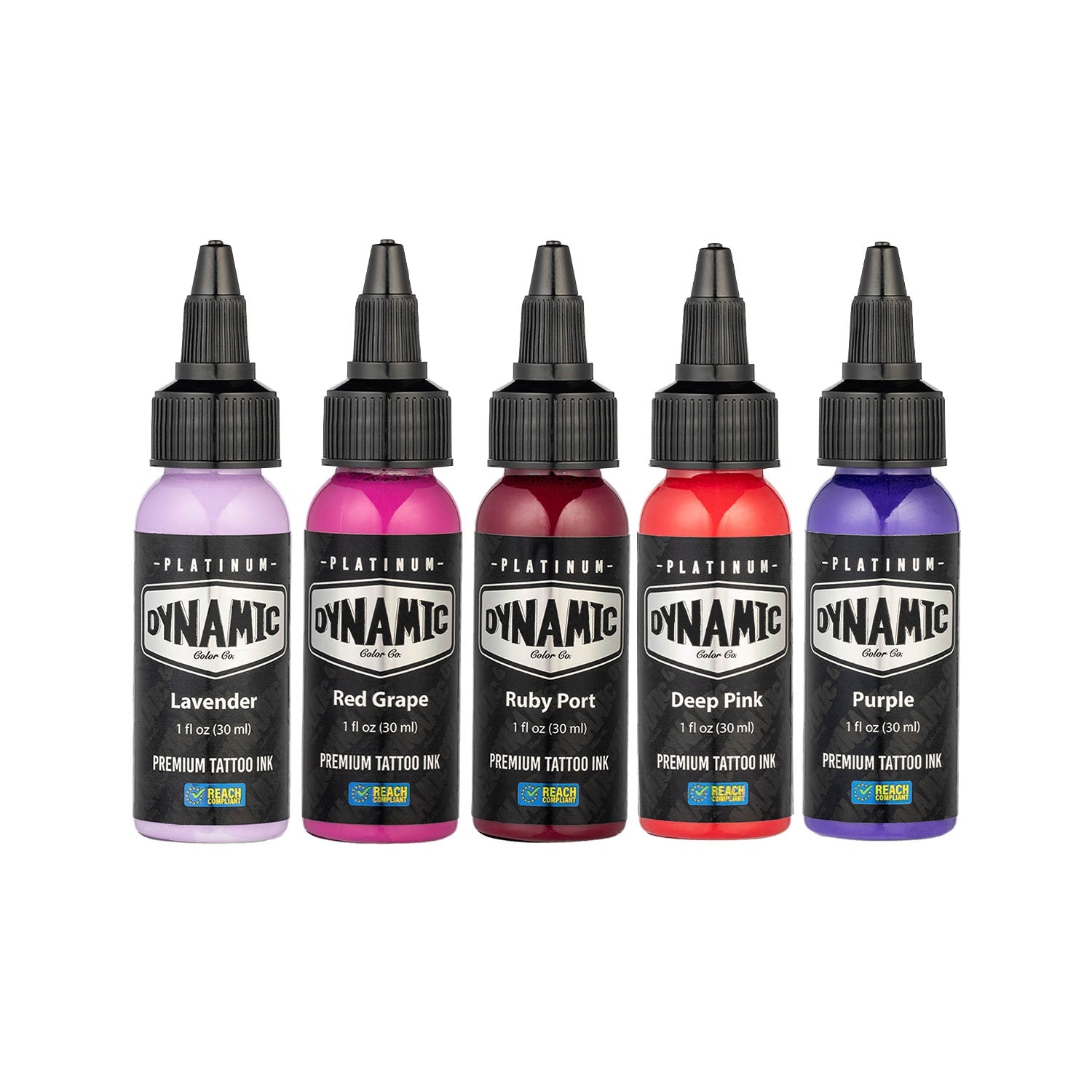 Platinum by Dynamic Tattoo Ink - Lush Set 5x 30 ml - Black Silk Ink