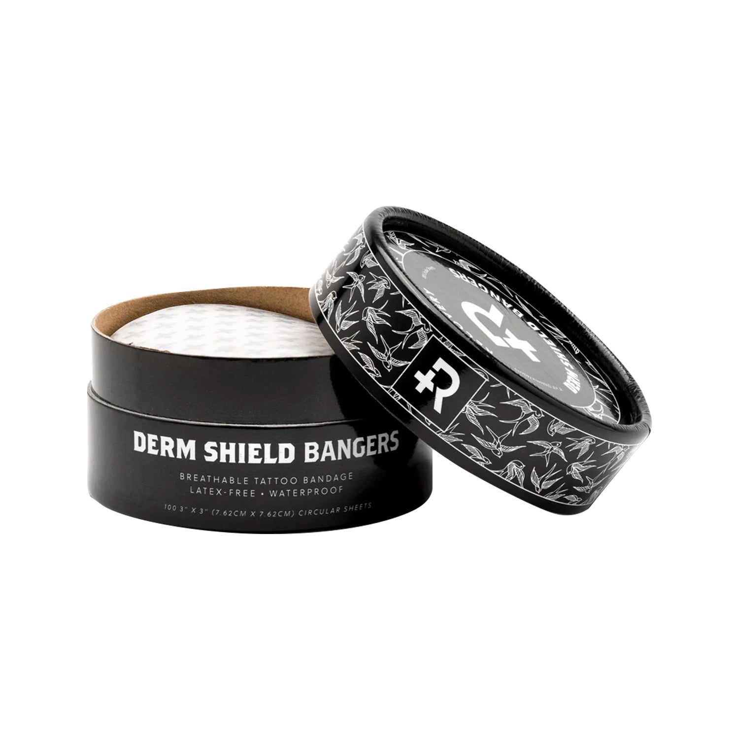 Recovery Derm Shield Bangers - 7.6cm x 7.6cm (3" x 3") Sheets - Pack of 100 - Black Silk Ink